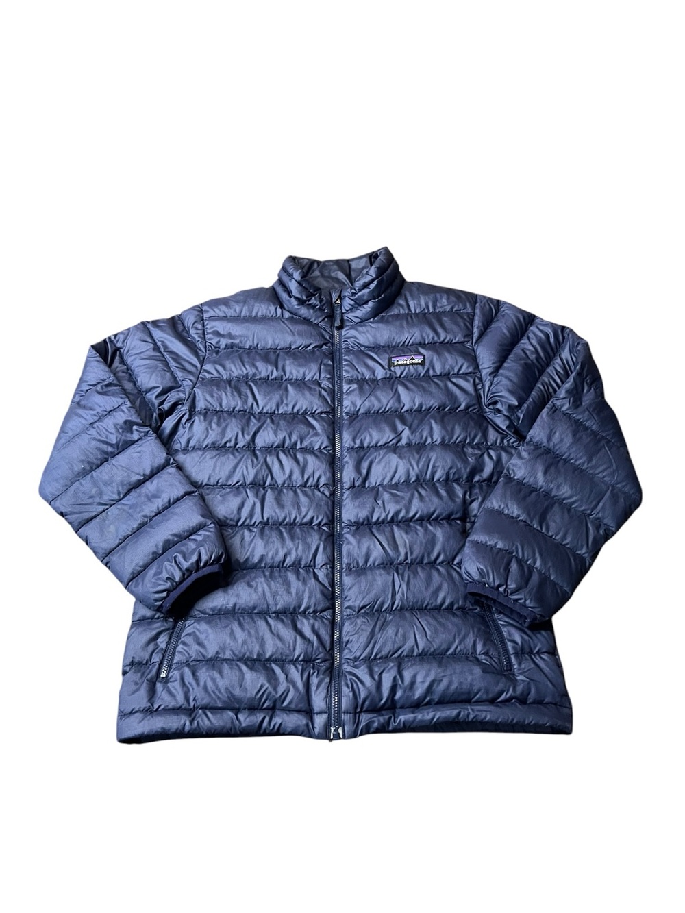 Patagonia Navy Quilted Down Puffer Jacket Kid’s Size 12 Or Large